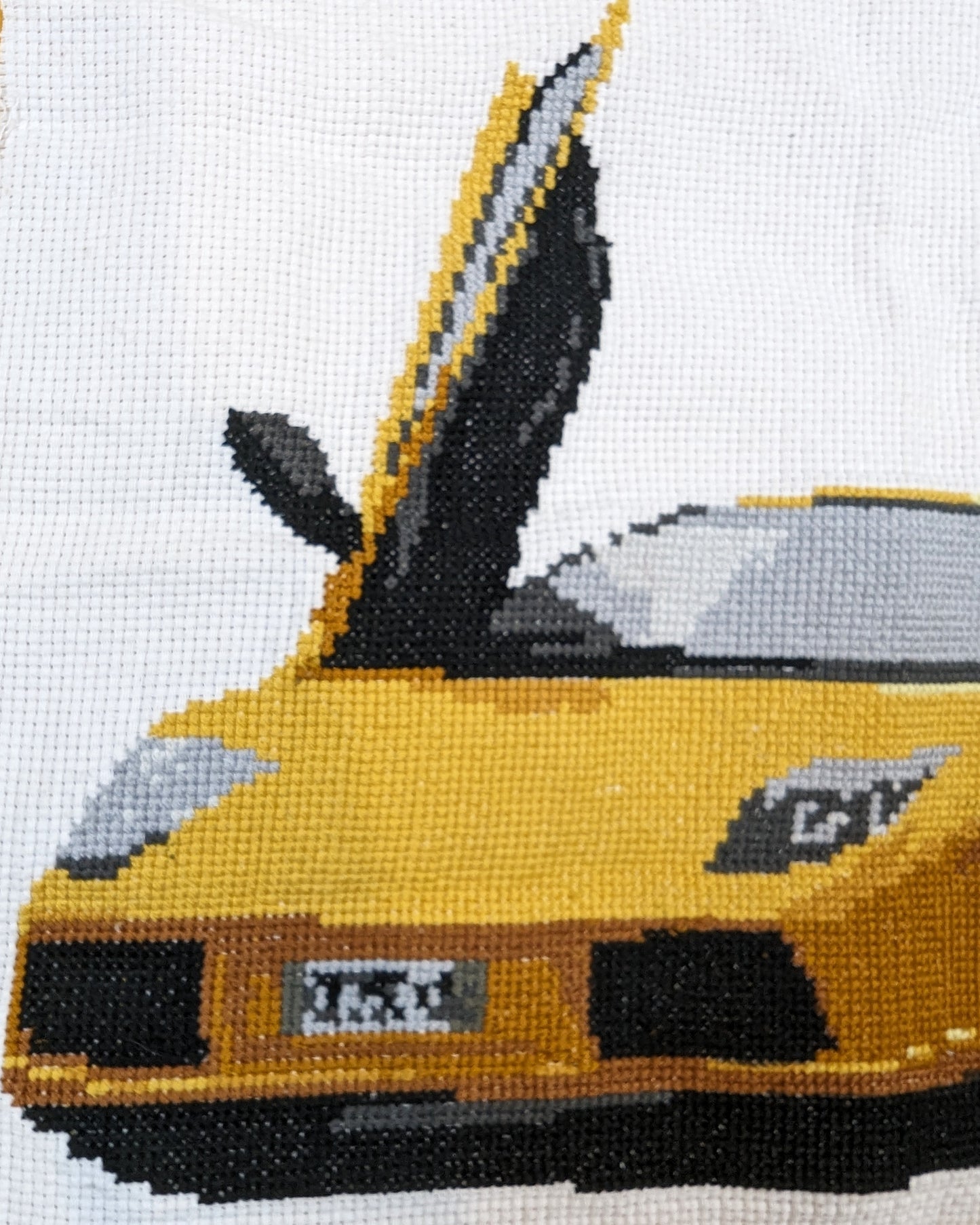 SWEATSHIRT WITH HANDMADE LAMBO CROSS STITCH