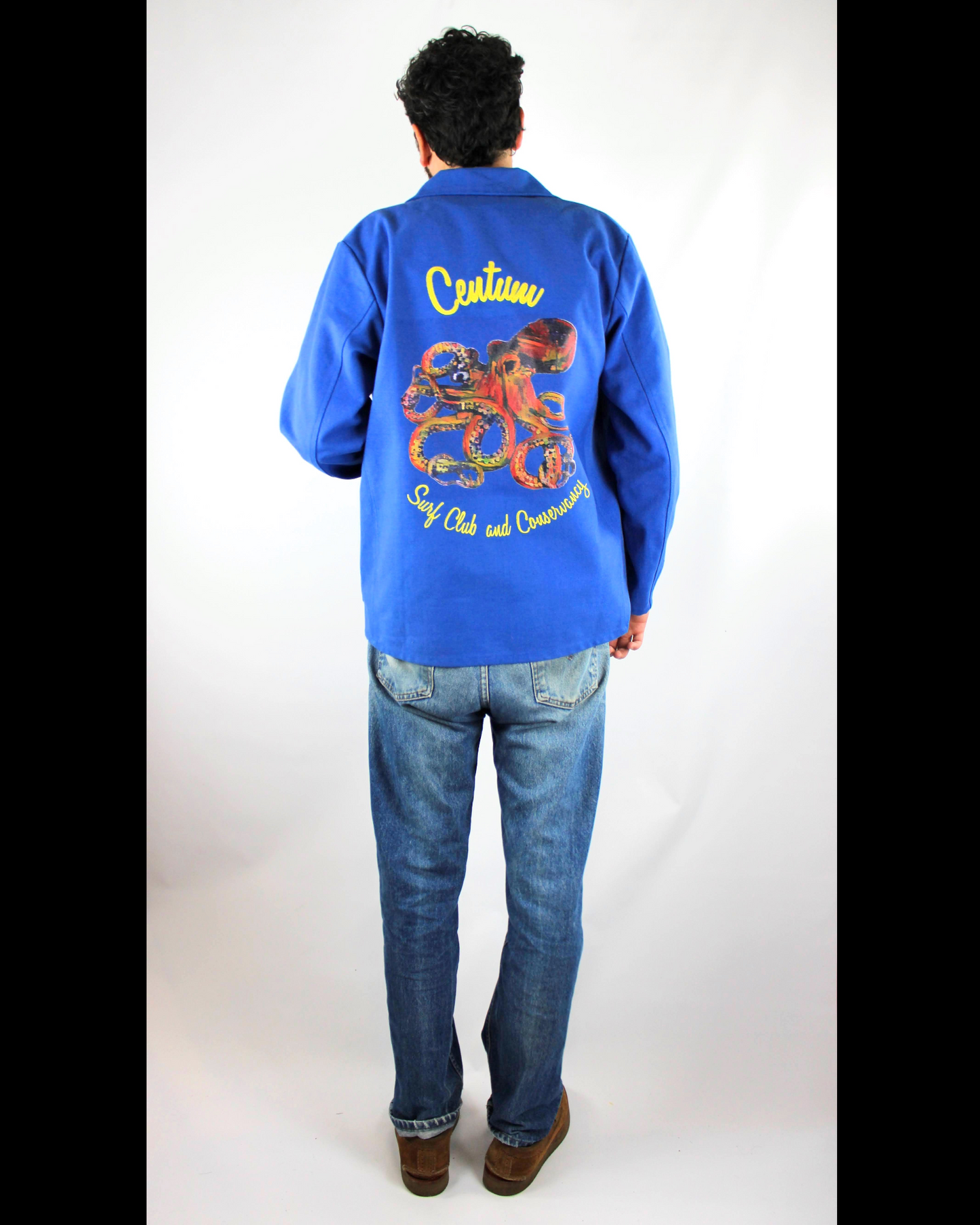 CHORE COAT WITH SURF CLUB OCTOPUS DESIGN AND EMBROIDERY