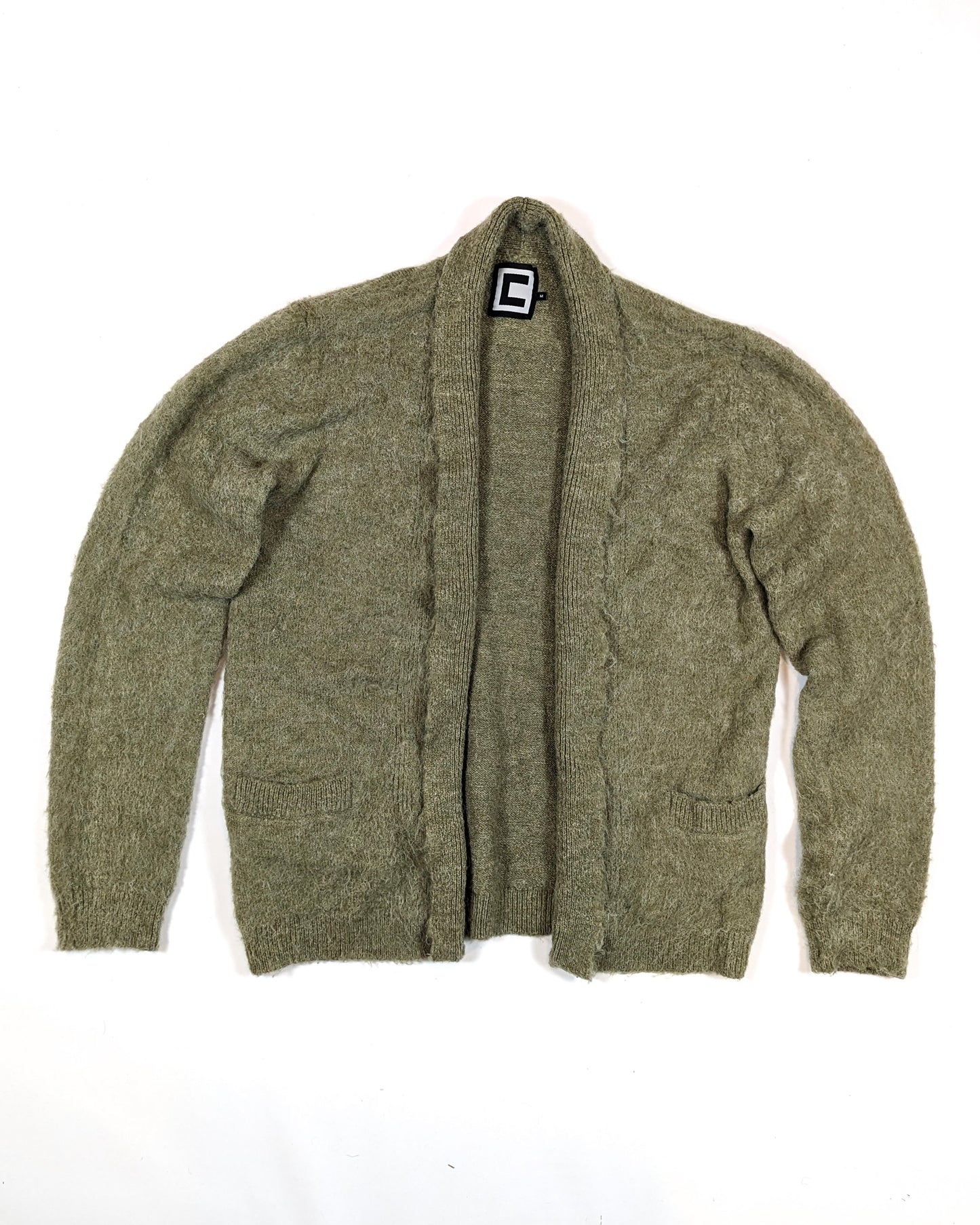 CARDIGAN IN GREEN MOHAIR
