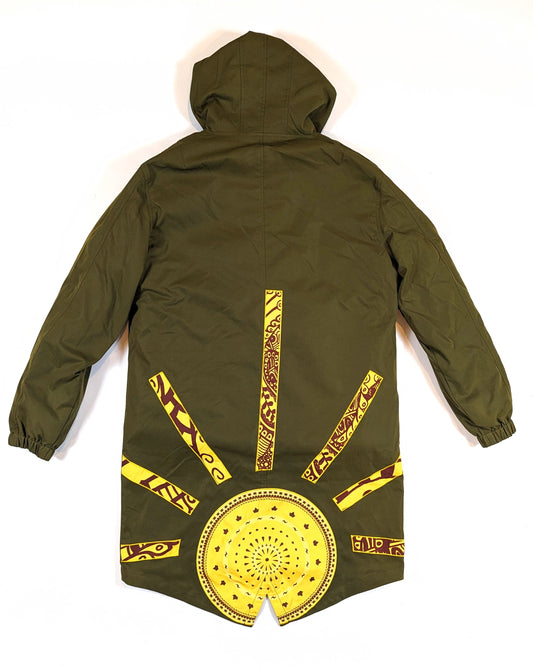 FISHTAIL PARKA FOUR WAY REVERSIBLE WITH YELLOW BANDANA SUNBURST