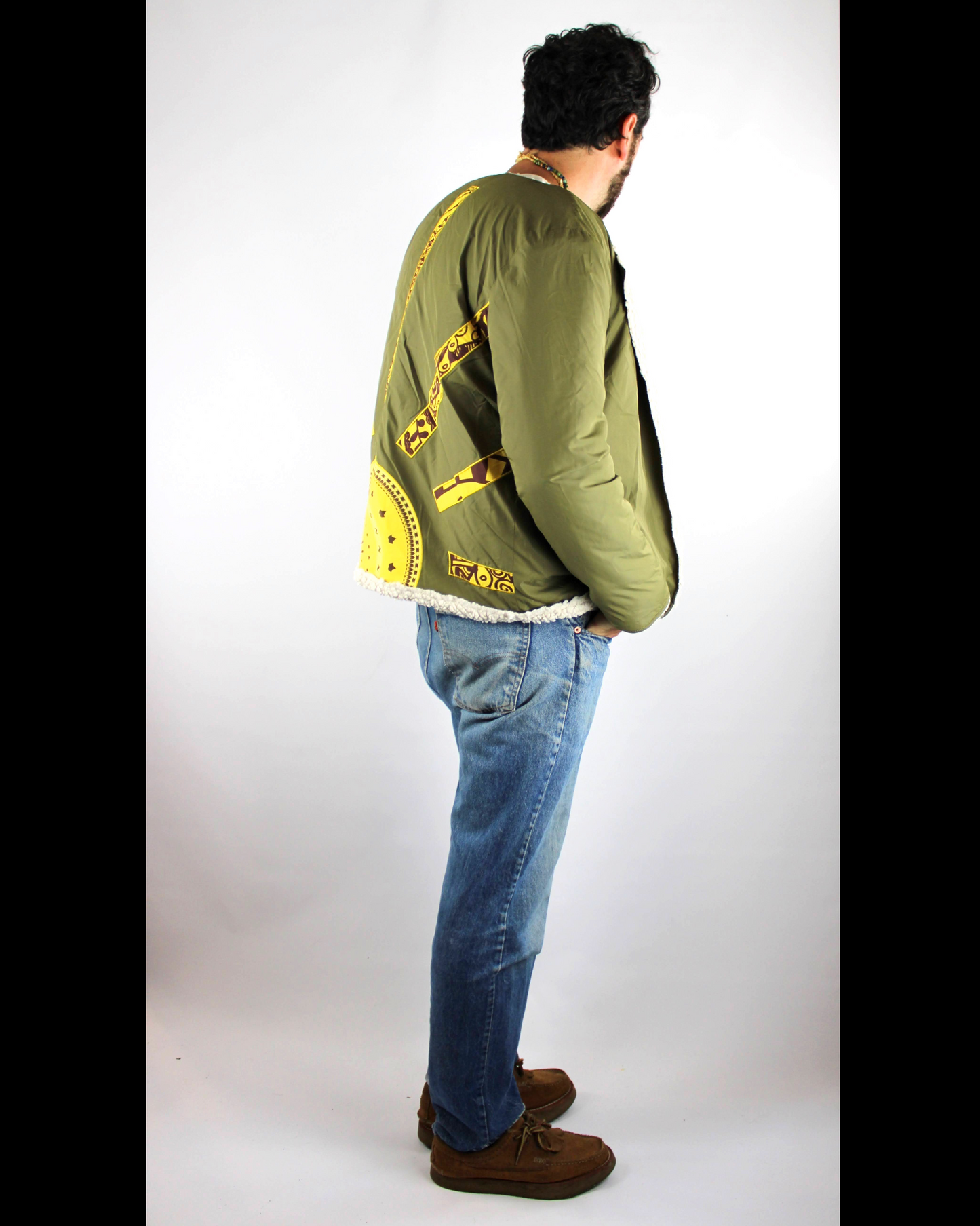 FISHTAIL PARKA FOUR WAY REVERSIBLE WITH YELLOW BANDANA SUNBURST