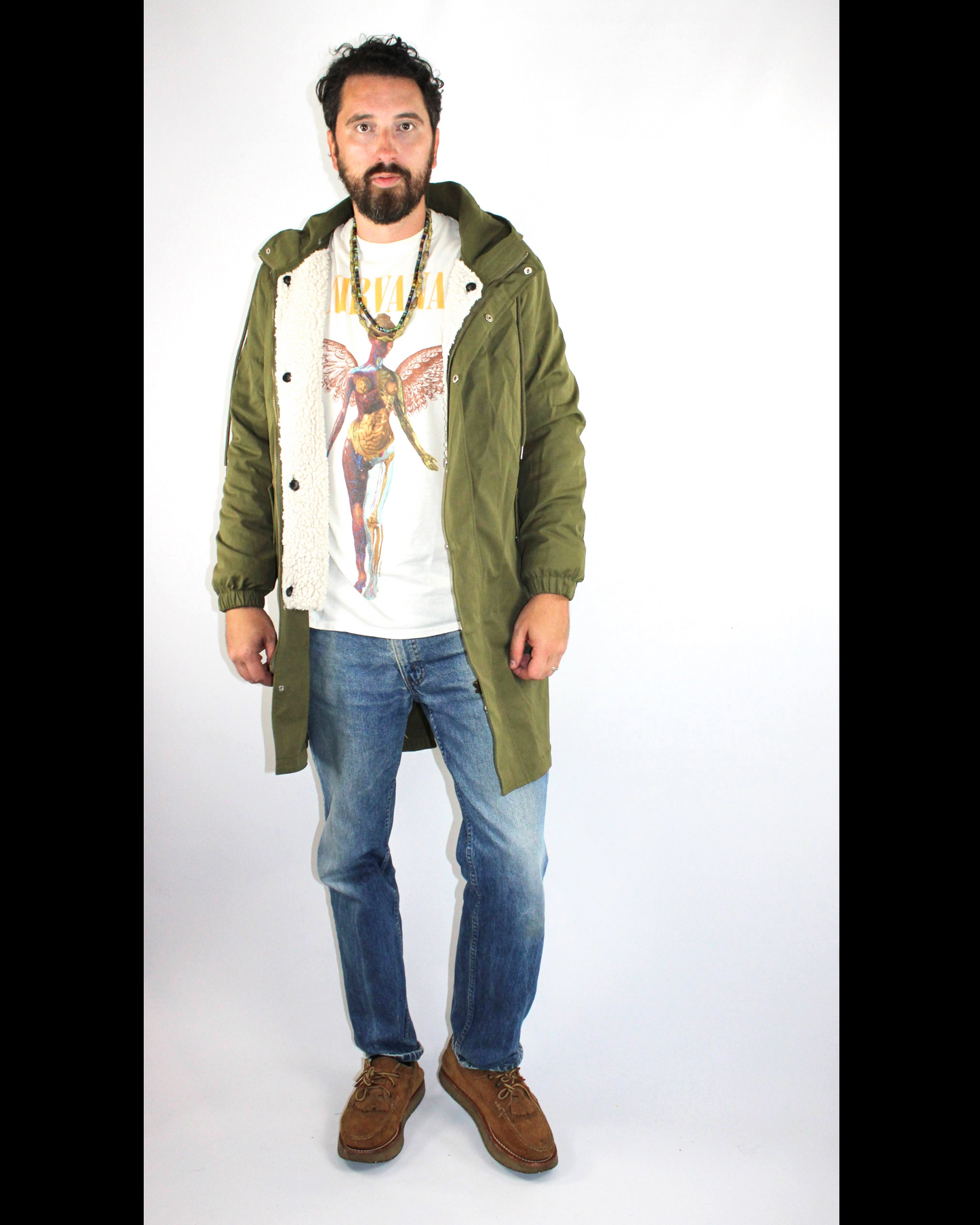 FISHTAIL PARKA FOUR WAY REVERSIBLE WITH YELLOW BANDANA SUNBURST