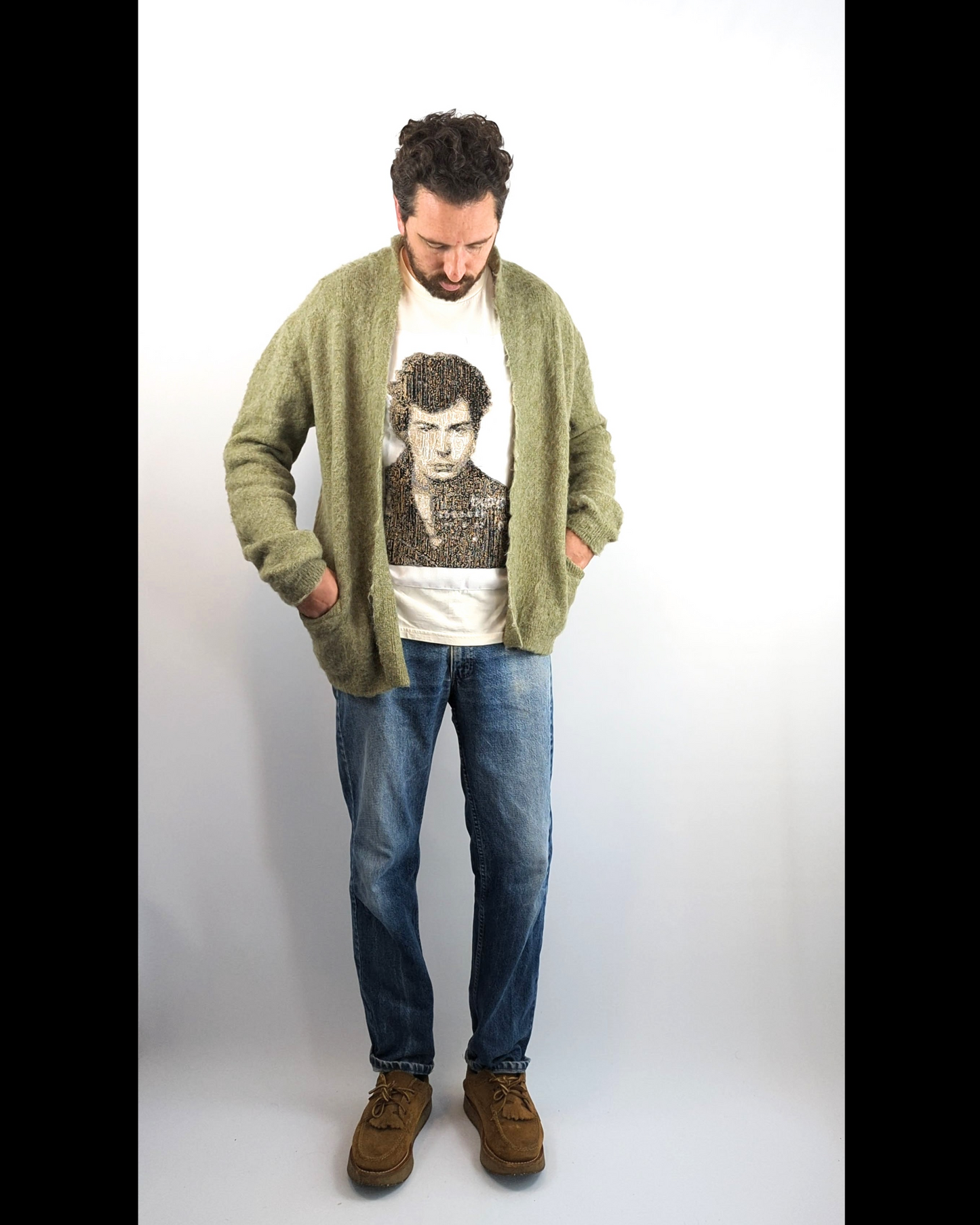 CARDIGAN IN GREEN MOHAIR