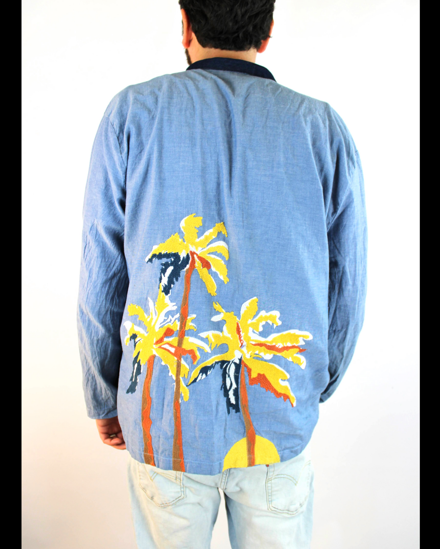 CARDIGAN SUMMER NORAGI WITH EMBROIDERED PALM TREES